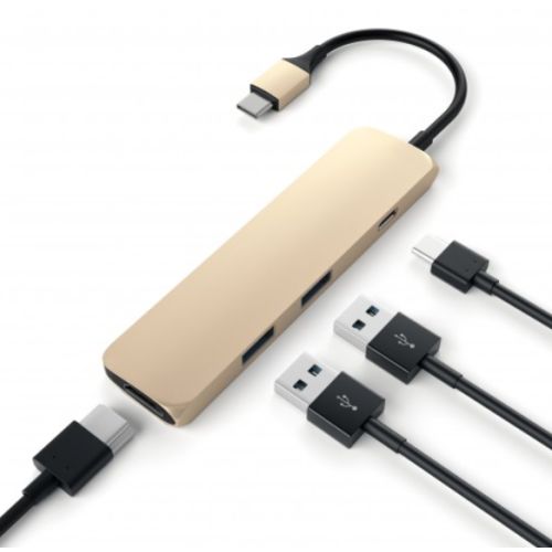 Satechi USB-C Slim Aluminum MultiPort Adapter Gold