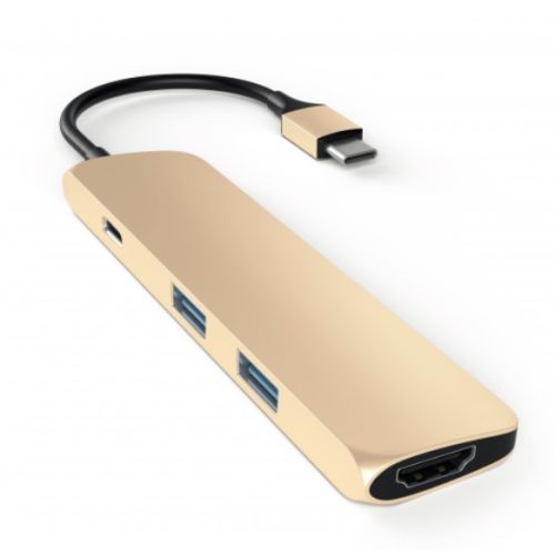 Satechi USB-C Slim Aluminum MultiPort Adapter Gold